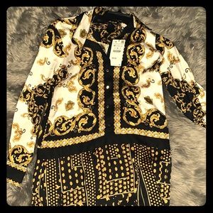 Zara woman silk print blouse
